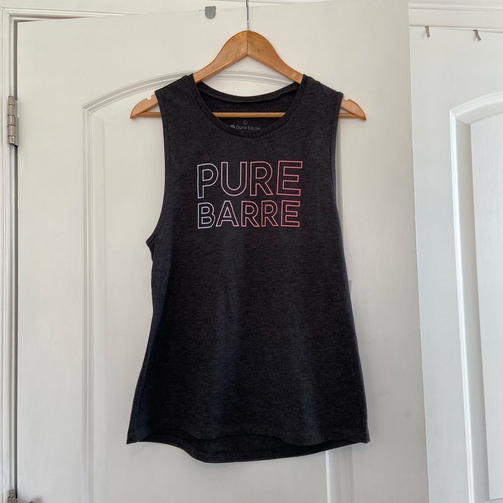 NWT Pure Barre Dark Gray Muscle Tank